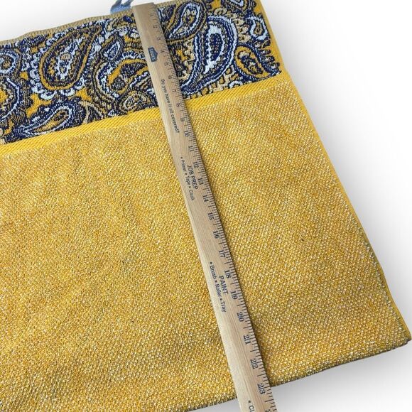Vintage Fieldcrest Royal Velvet Bath Towel & Washcloth Set Paisley Holiday Gold - Picture 14 of 14